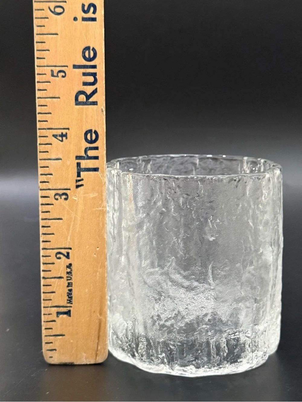 1pc MIKASA Frostfire Frosted Textured Rocks Old Fashioned Lowball Tumbler Glass